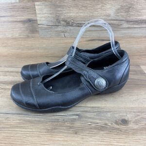 Taos Women Side 40 9.5 Applause Mary Jane Shoe Black Leather Casual Flat…